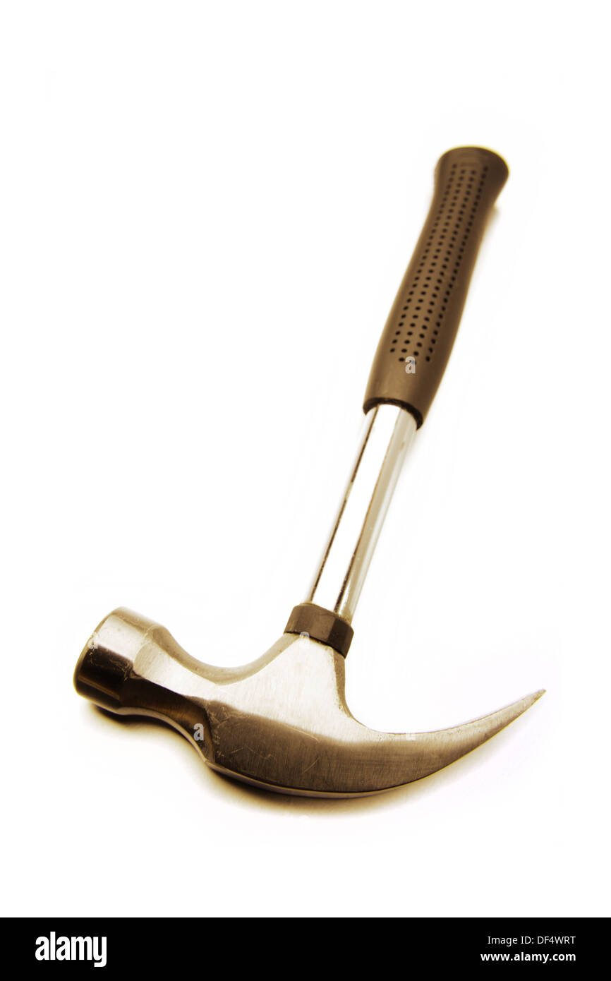 One claw hammer isolated on plain background Stock Photo