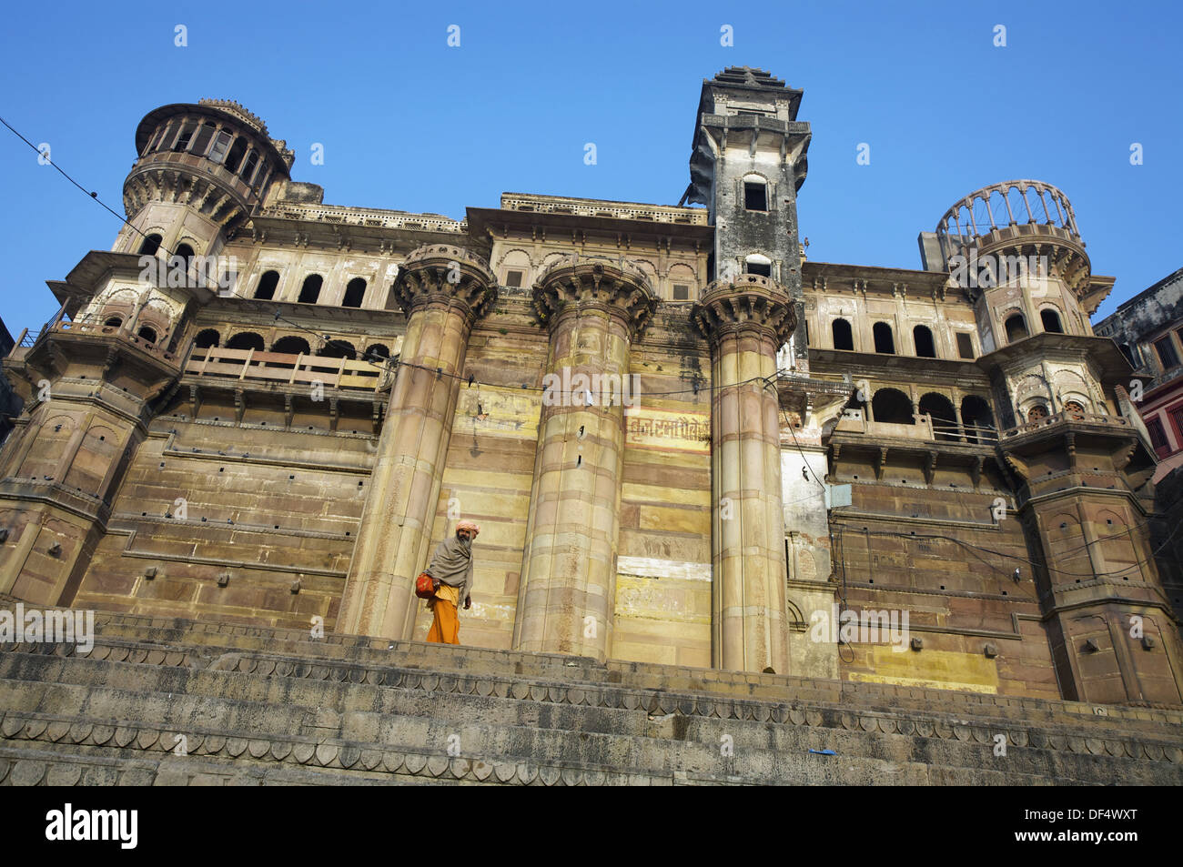 Buildings in front of the ghats on the Ganges river, Varanasi. Uttar
