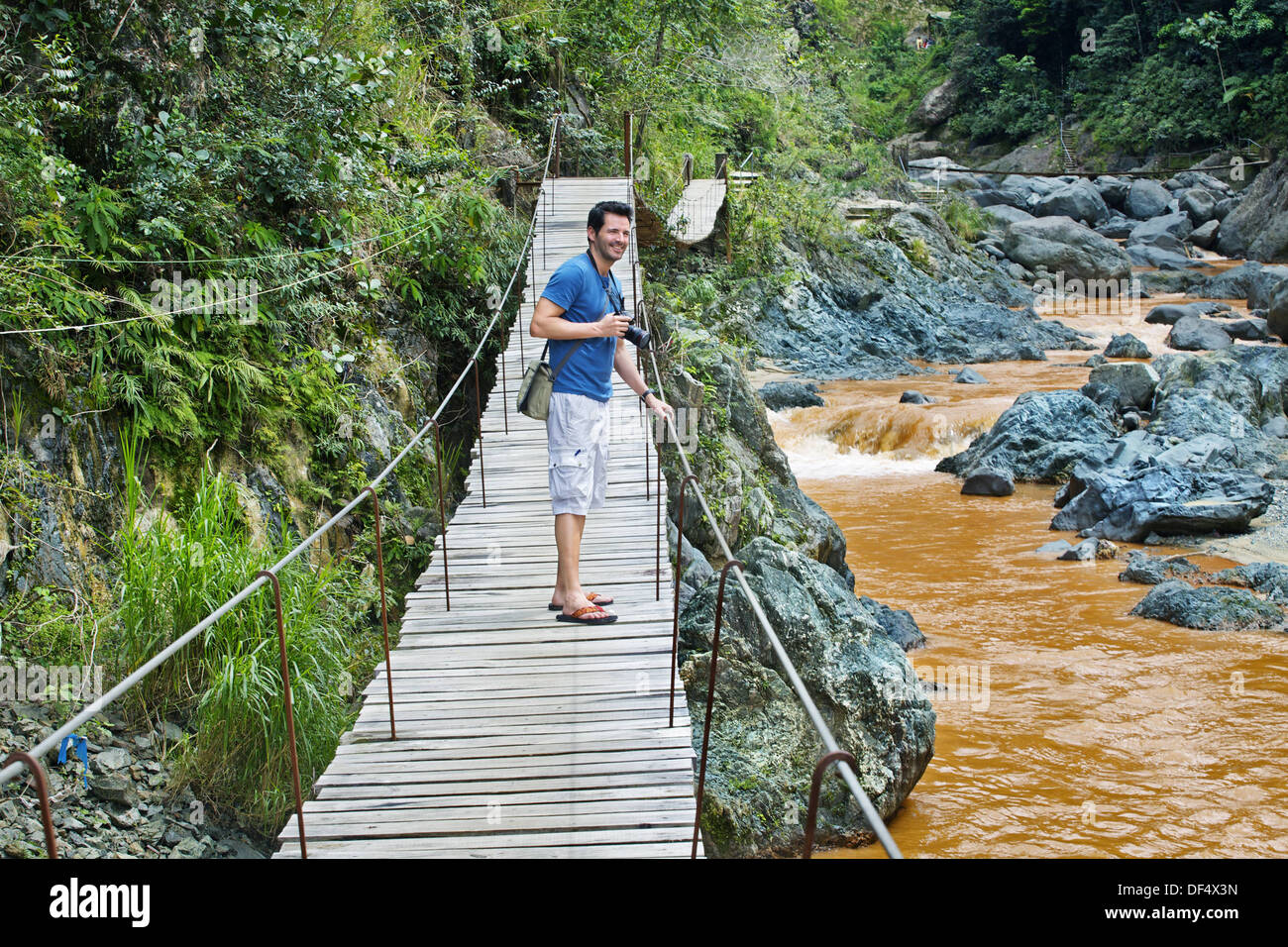 River by Jimenoa waterfall. Jarabacoa. La Vega province. Dominican