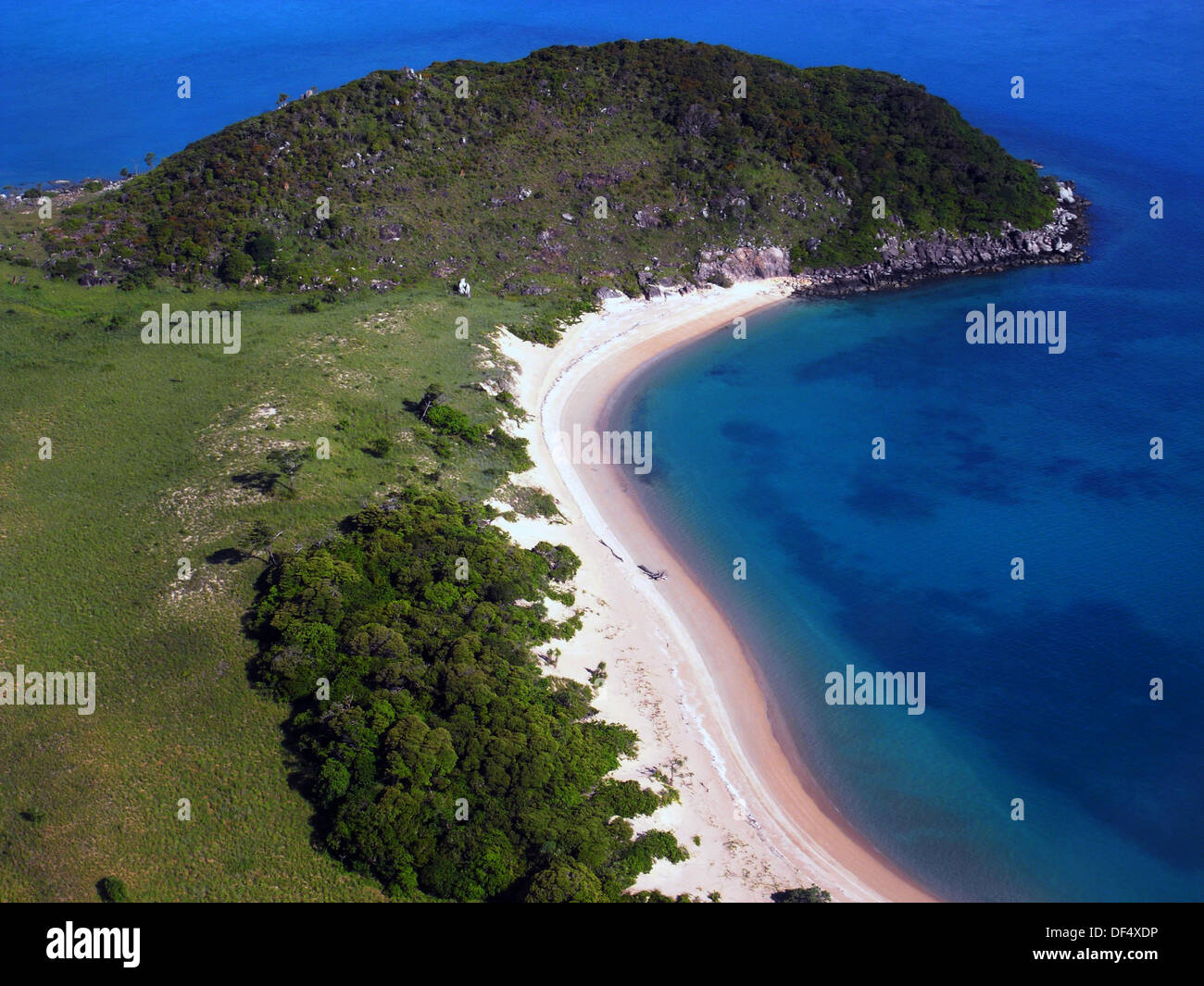 Beach and headland on the remote western coast of Badu Island, Torres Strait, Queensland, Australia Stock Photo