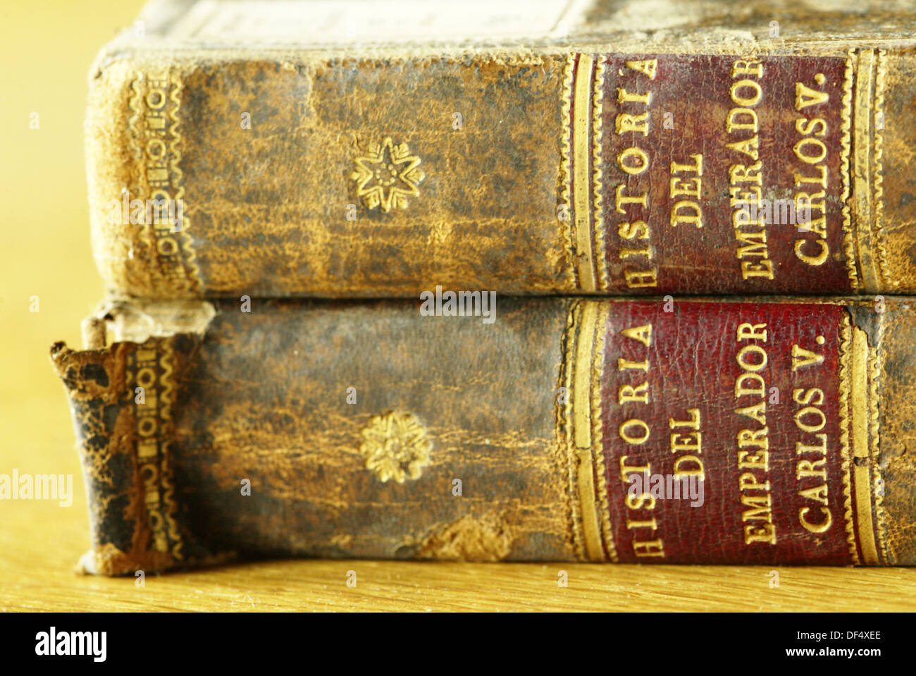 Old history books (spanish Stock Photo Alamy
