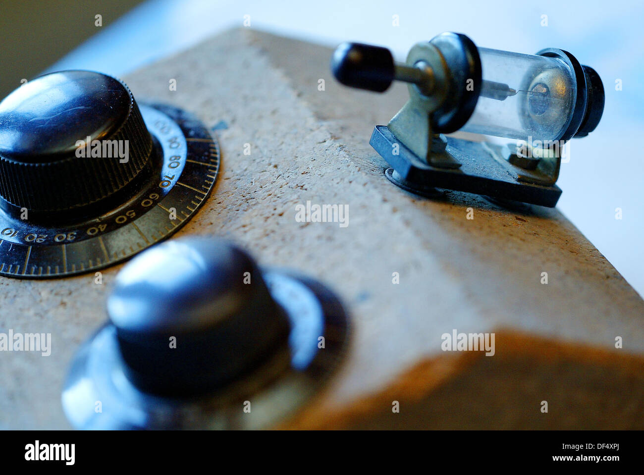 Cat´s whisker on crystal radio Stock Photo Alamy