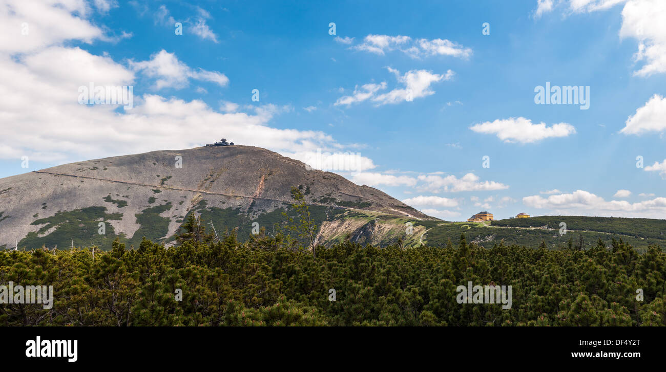 Sniezka, highes peak of Karkonosze in summer. Stock Photo