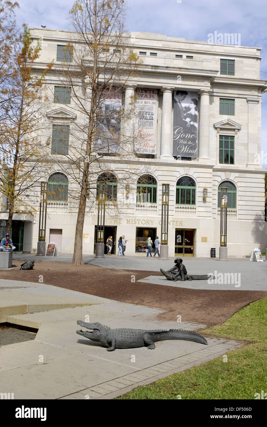 Orlando History Center. Downtown Orlando. Florida, with sculpture. USA