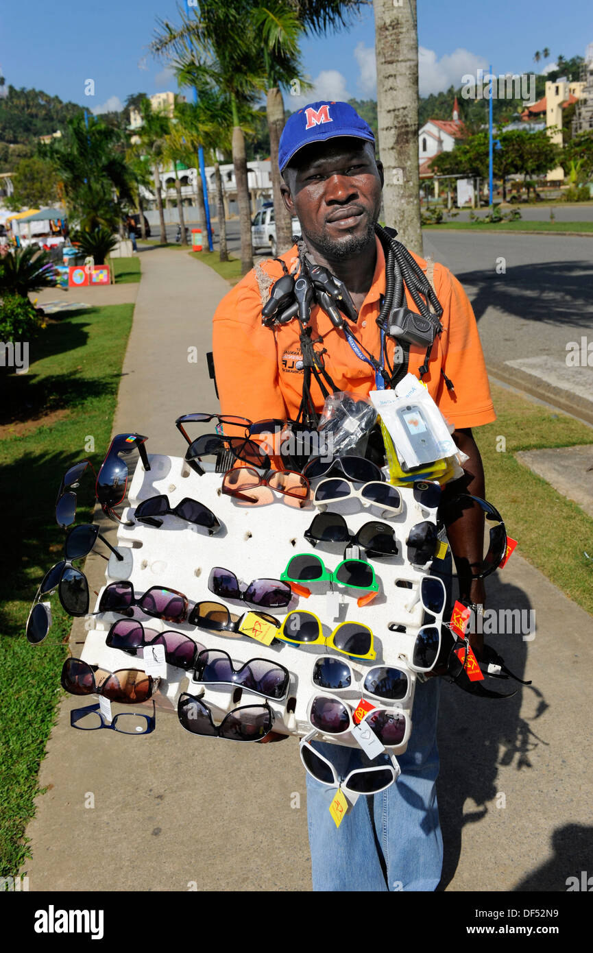 Street Vendor sells sunglasses Samana Dominican Republic Hispaniola
