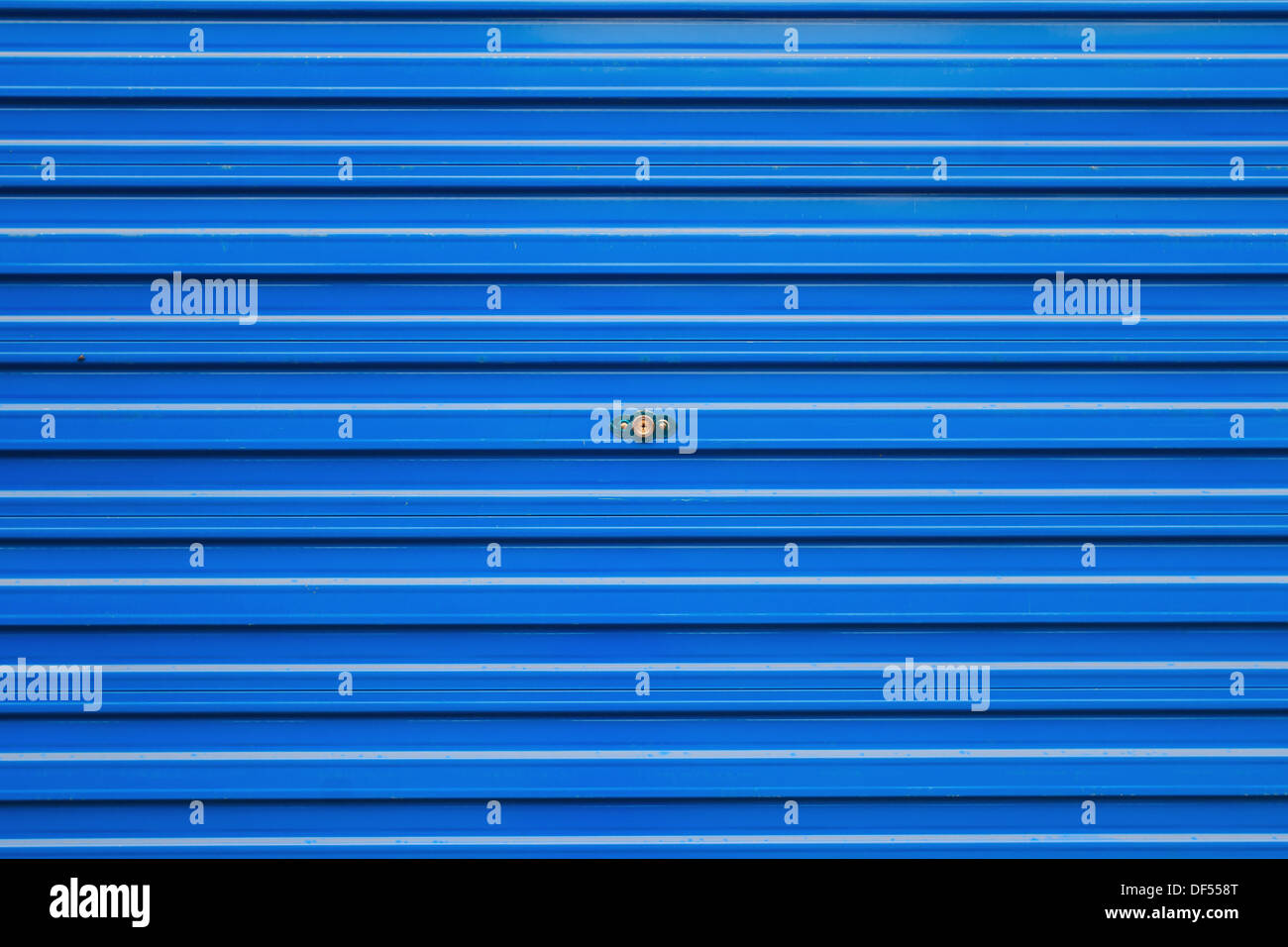 blue roller shutter Stock Photo