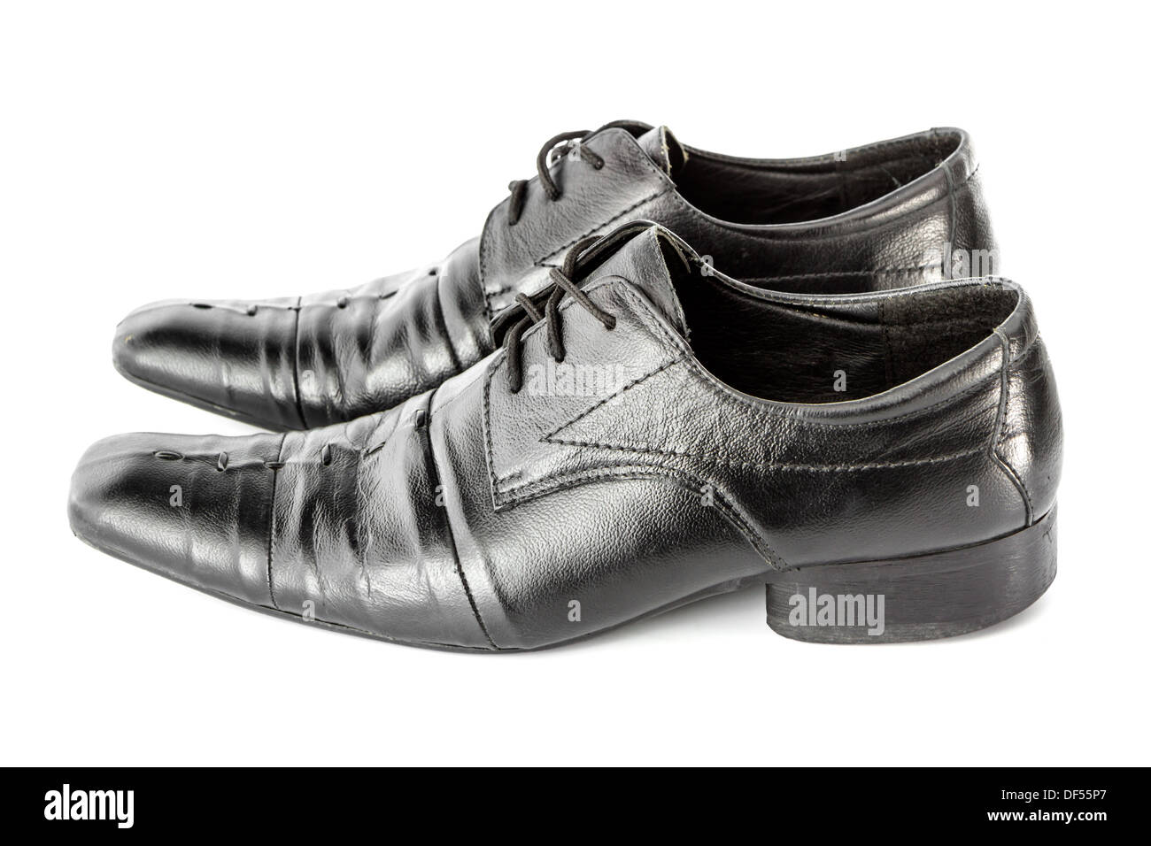 Black business shoes isolate on white background Stock Photo - Alamy