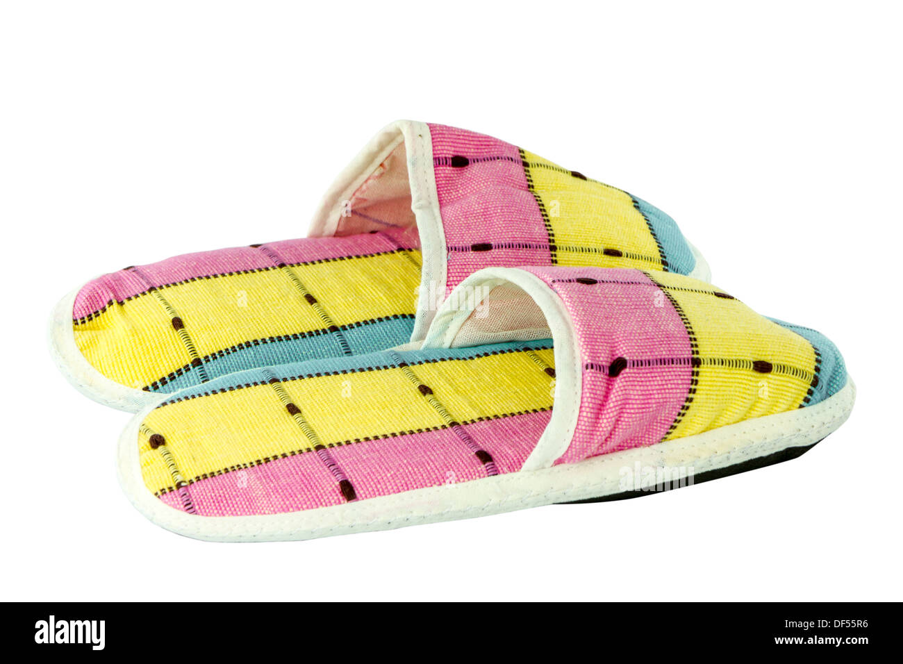 Colorful slippers isolate on white background Stock Photo - Alamy