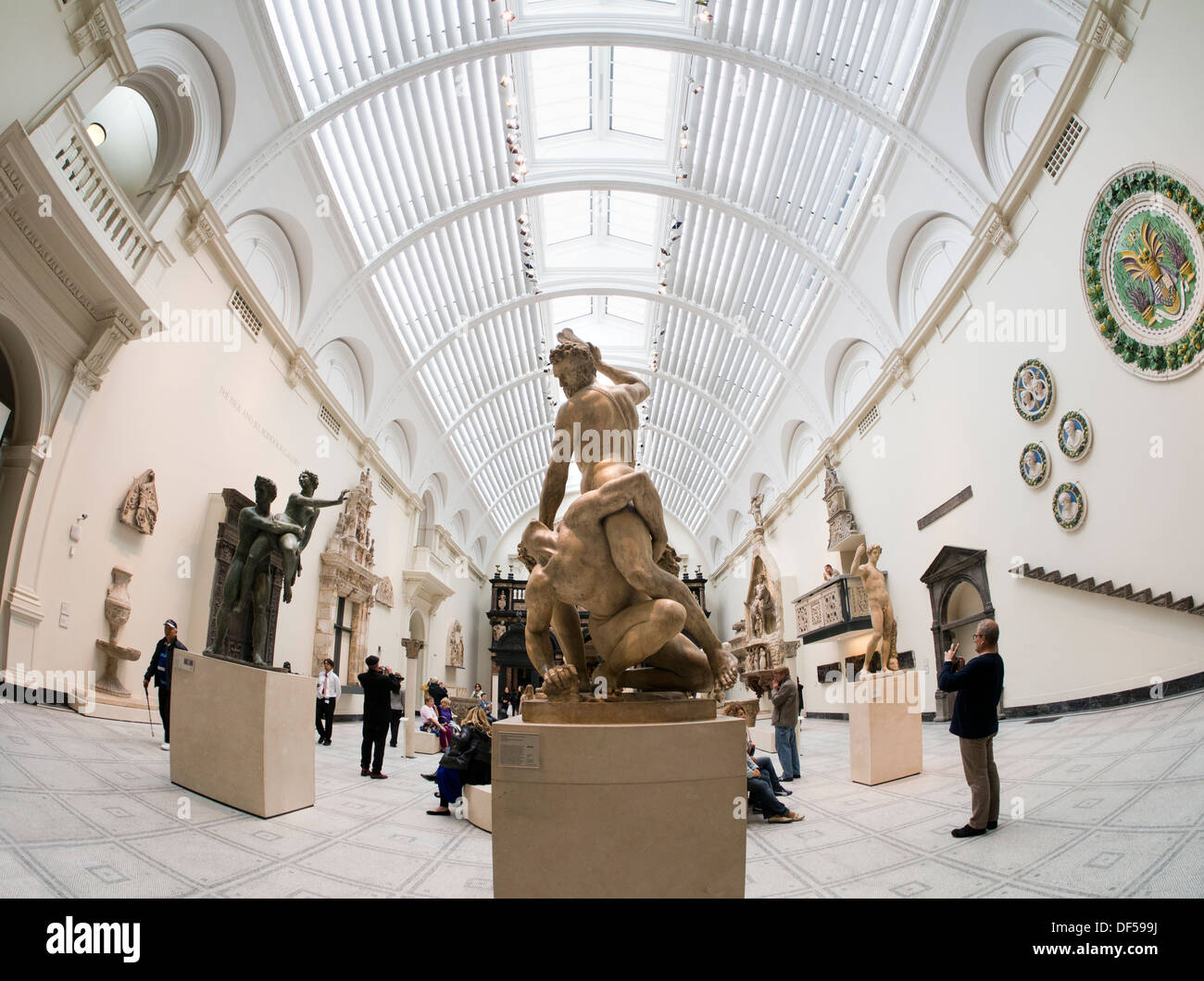 The Victoria and Albert Museum, London - fisheye view of the new Renaissance Gallery 2 Stock Photo
