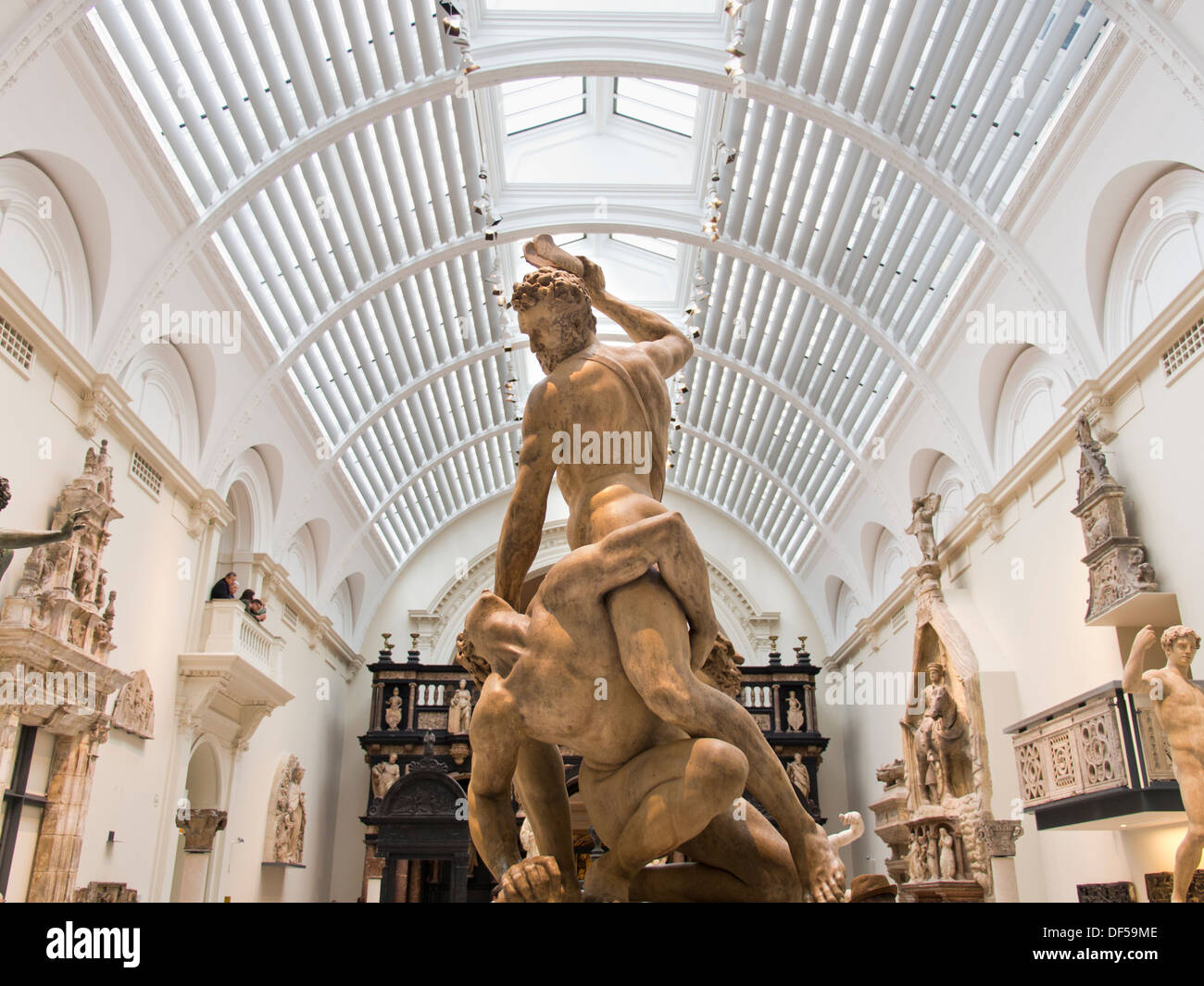 The Victoria and Albert Museum, London - statue of Samson slaying a Philistine in the new Renaissance Gallery 1 Stock Photo