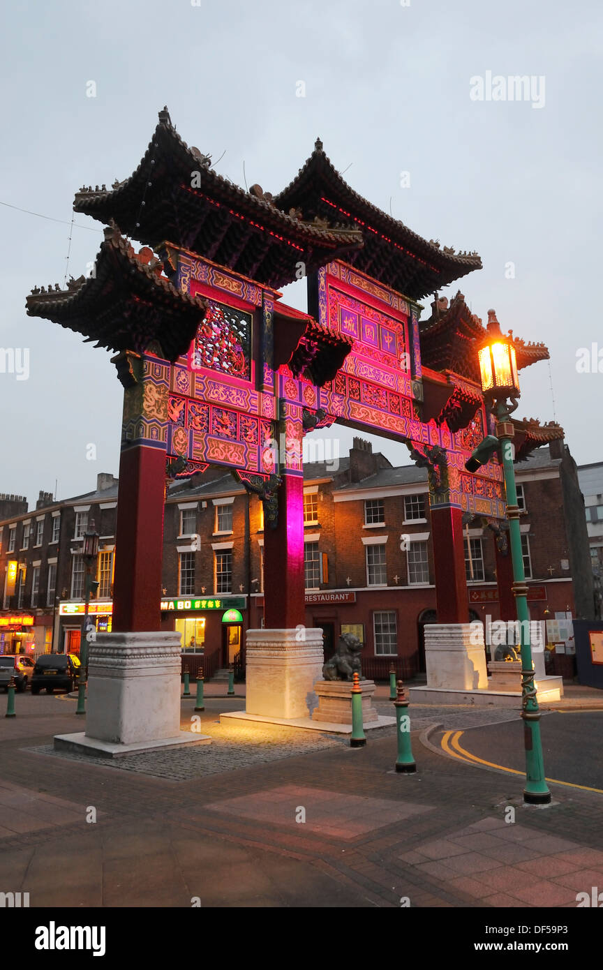 Chinese Gate in Chinatown, Liverpool Stock Photo Alamy
