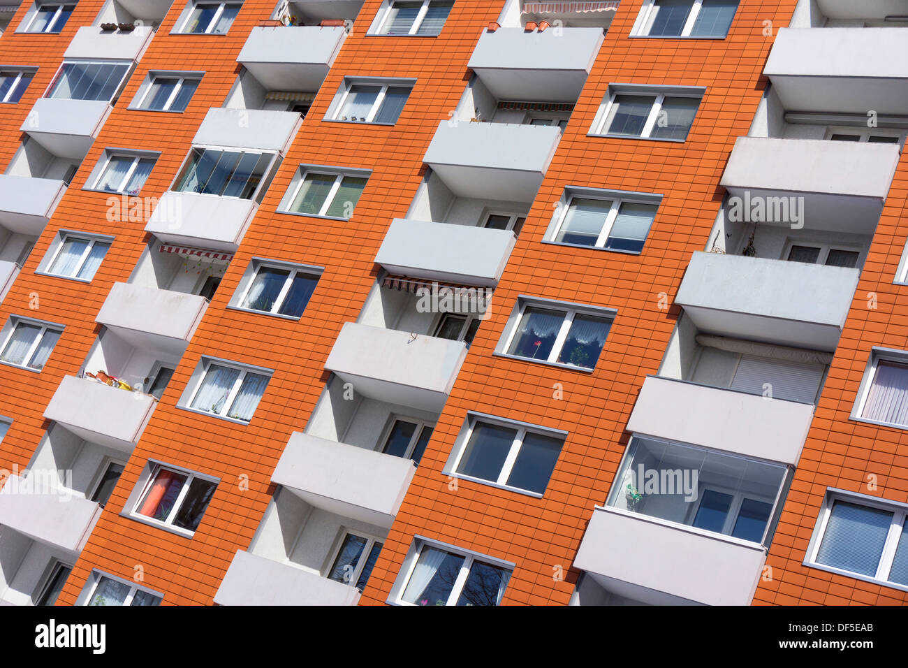 Facade of a contemporary apartment building in Kiel, Germany Stock