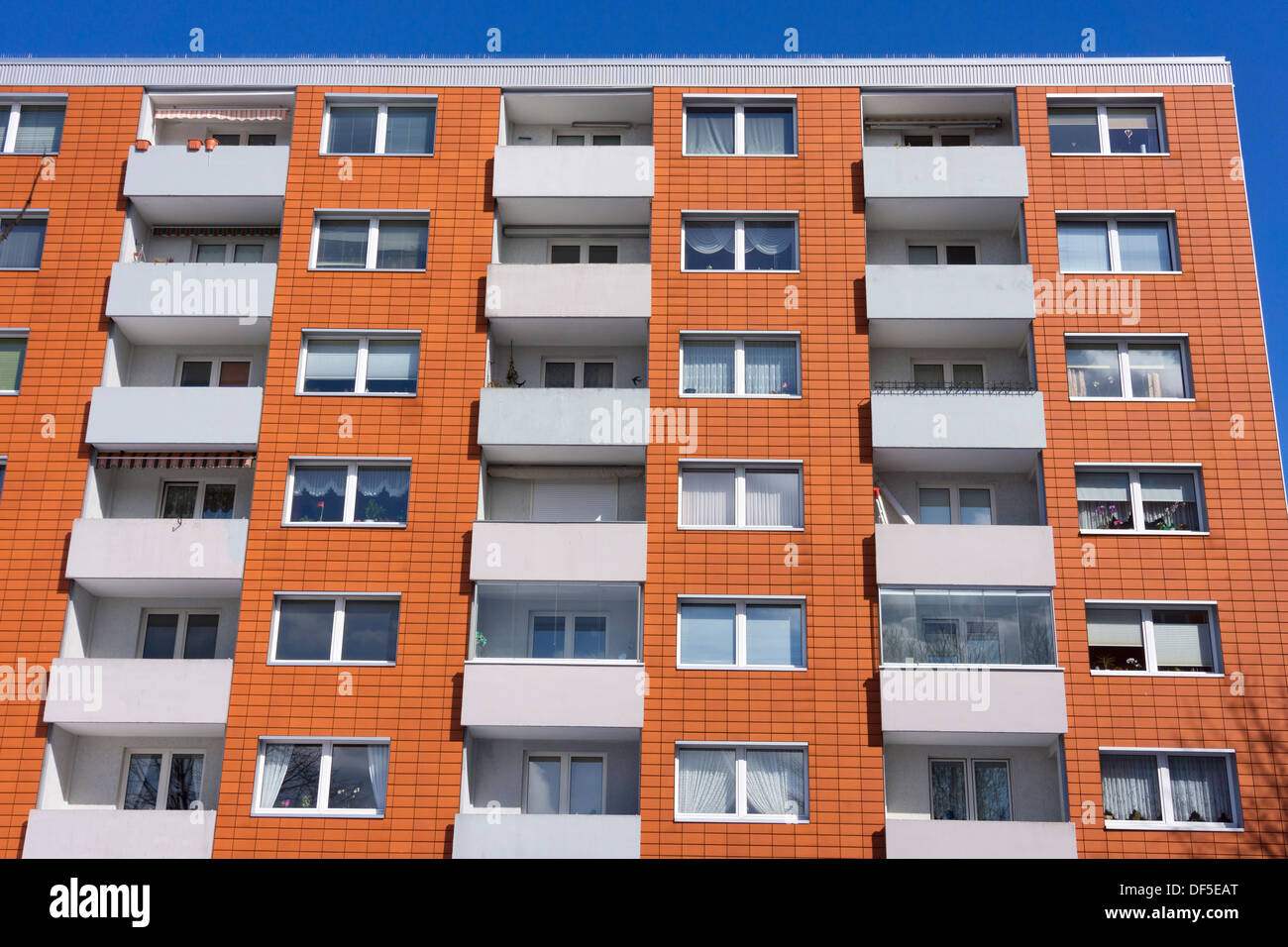 Facade of a contemporary apartment building in Kiel, Germany Stock