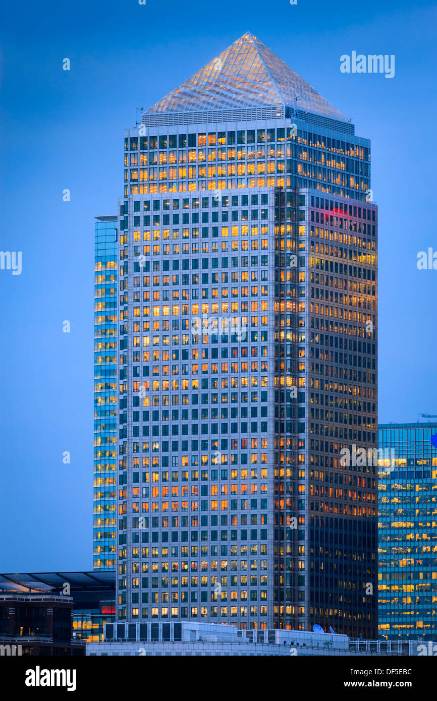 Financial District Canary Wharf Office Buildings London England Stock ...