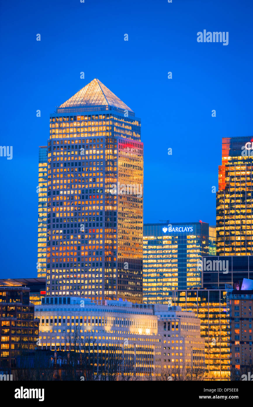 Financial District Canary Wharf Office Buildings London England Stock ...