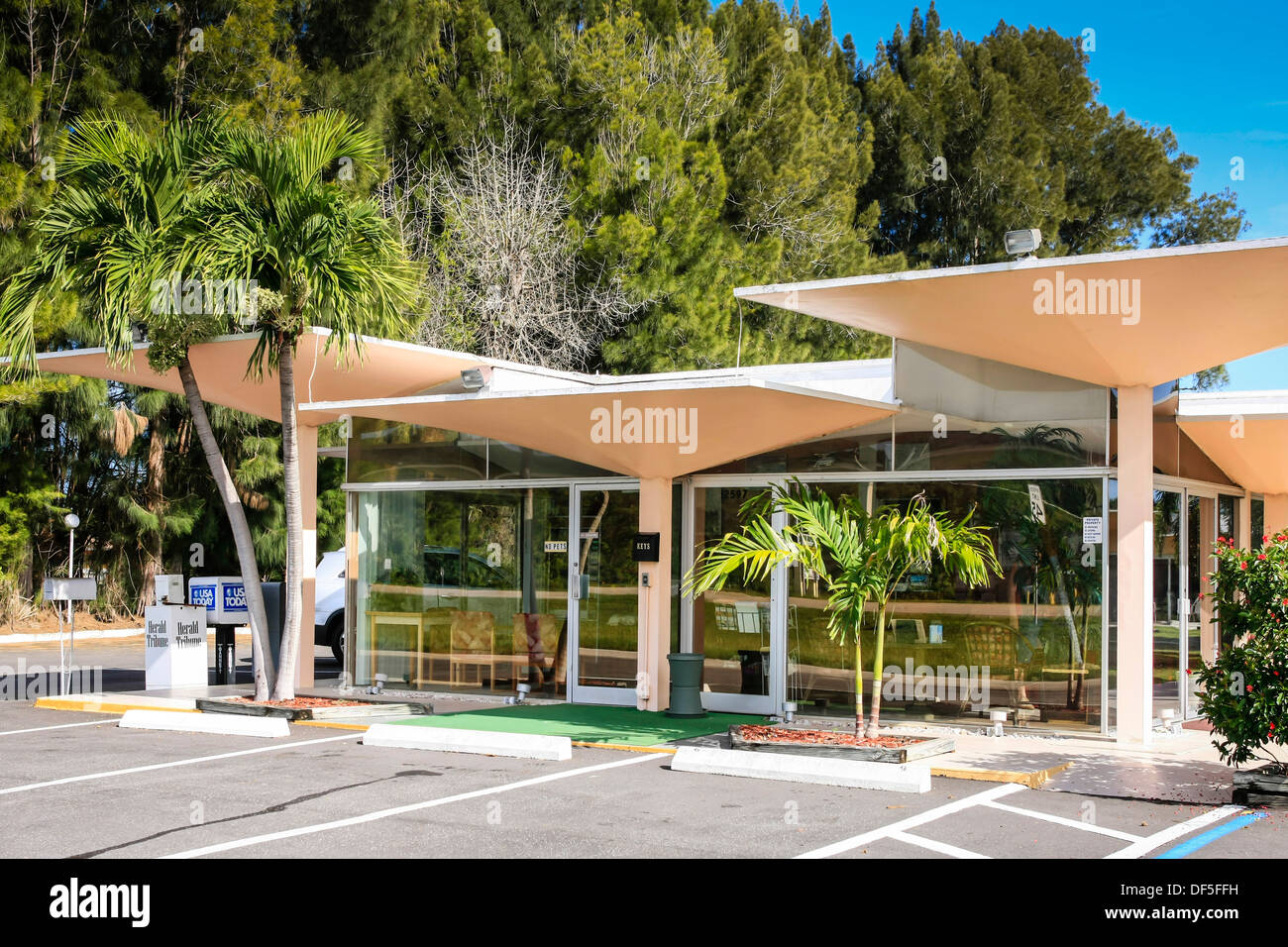 Warm Mineral Springs Motel in Florida dating from the late1950s Era Stock Photo