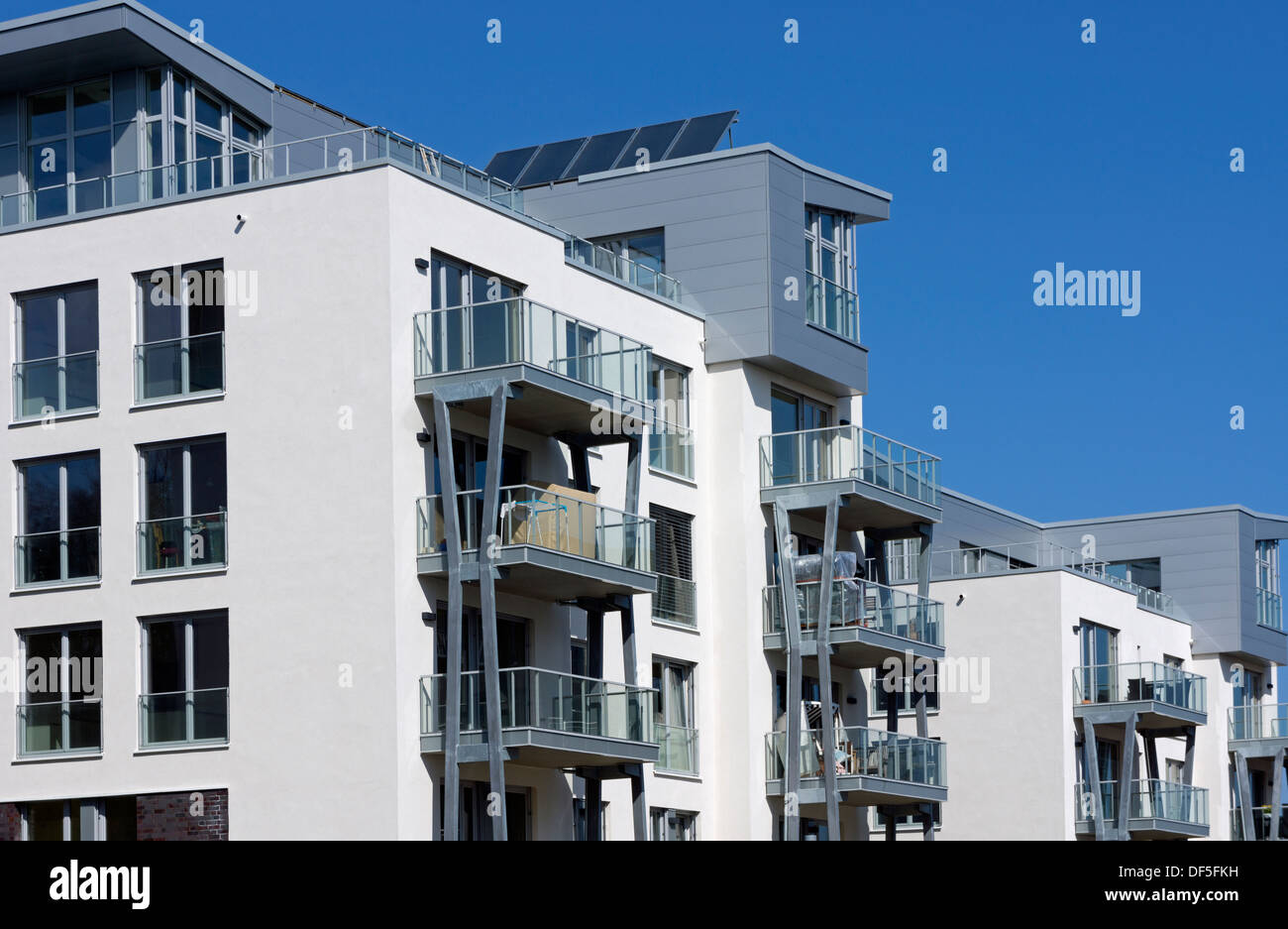 Modern living buildings, apartment buildings in Kiel, Germany Stock