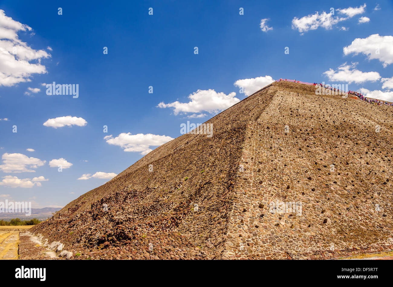 View of the Temple of the Sun at Teotihuacan near Mexico City Stock Photo