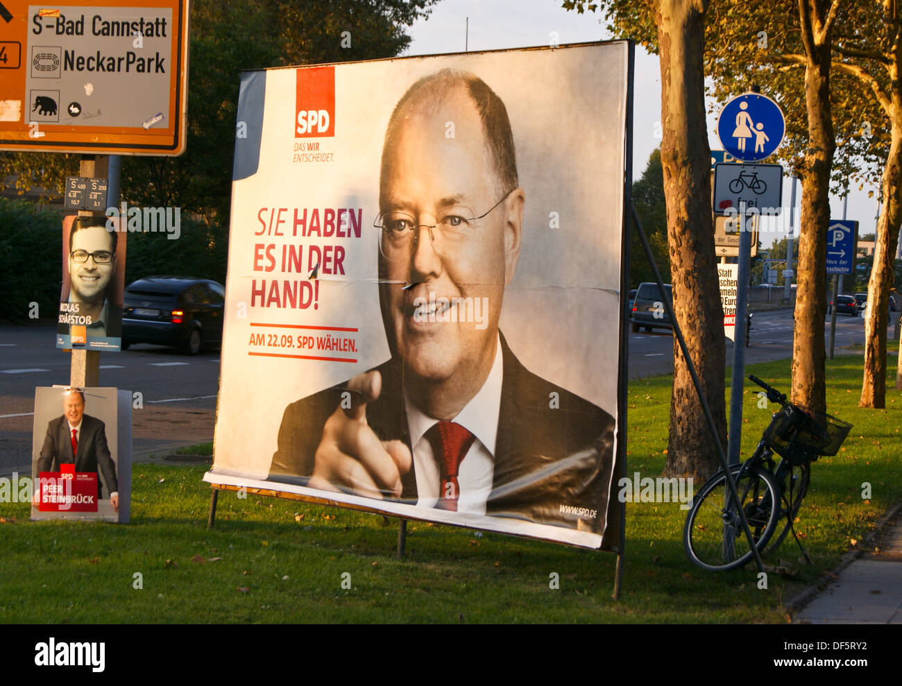 Election poster, Stuttgart, Baden-Wuerttemberg, Germany Stock Photo