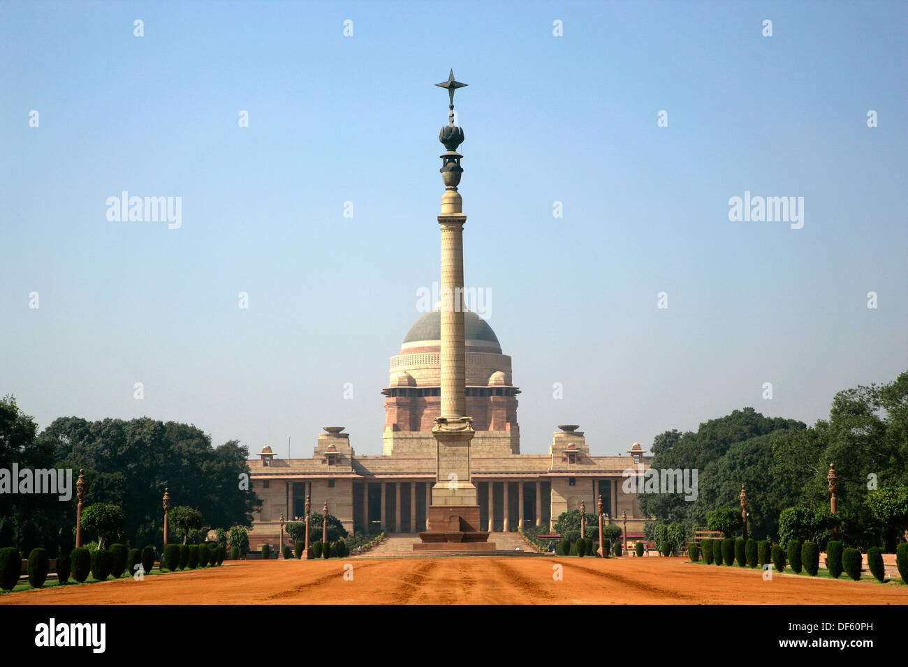 India, Uttar Pradesh, New Delhi Government Buildings, Rashtrapath Bhawan Stock Photo