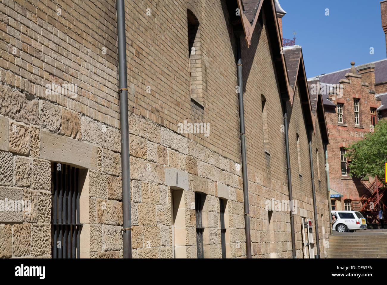 original sandstone warehouses at Campbell's cove The Rocks Sydney Stock Photo