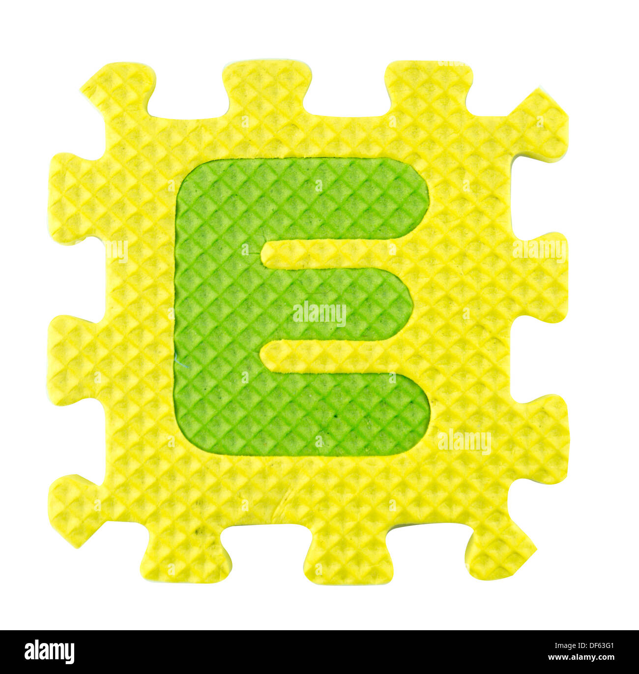 E letter, Alphabet puzzle isloated on white background , with clipping path. Stock Photo