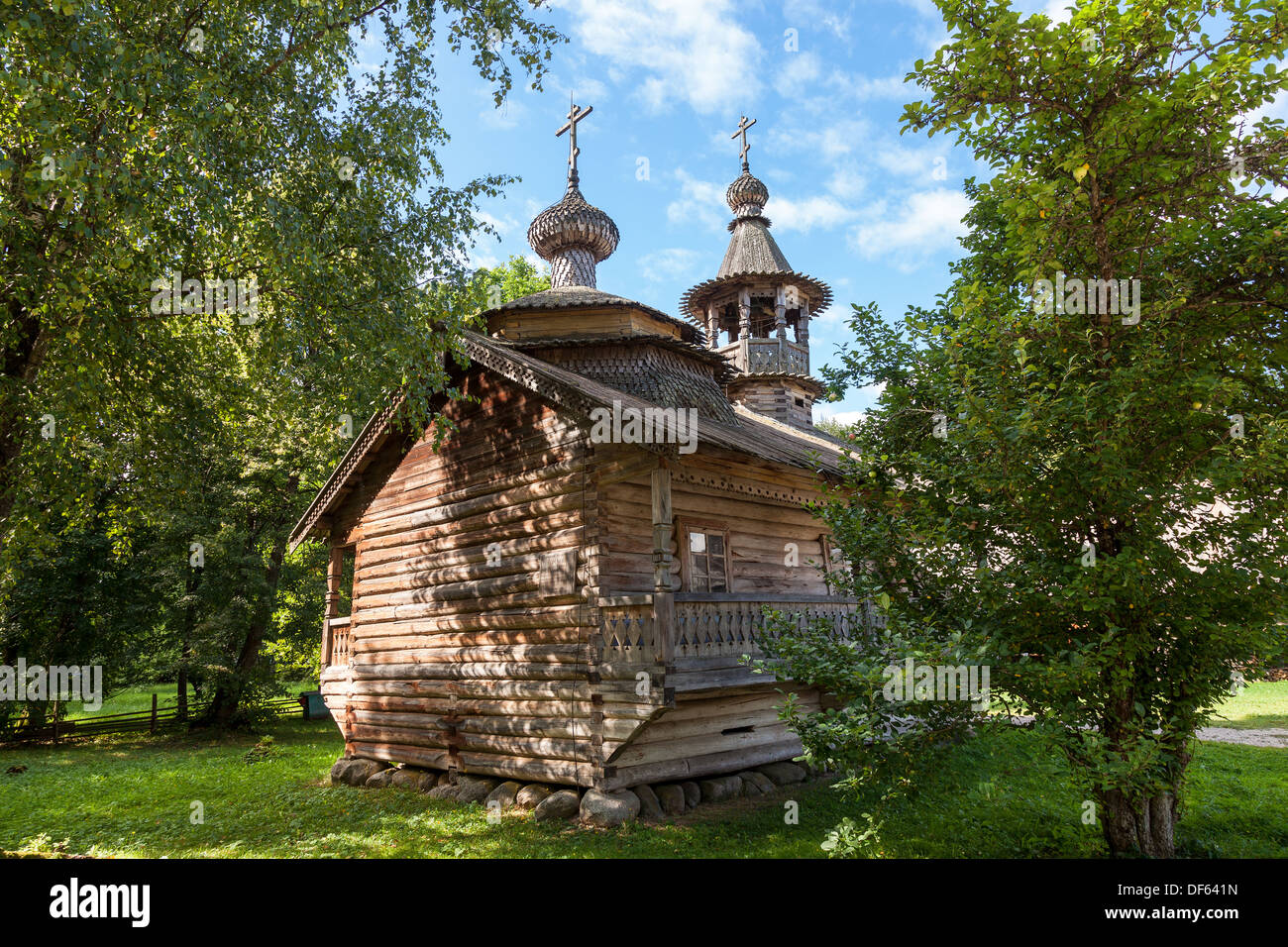 Old wooden orthodox church in Novgorod, Russia Stock Photo - Alamy