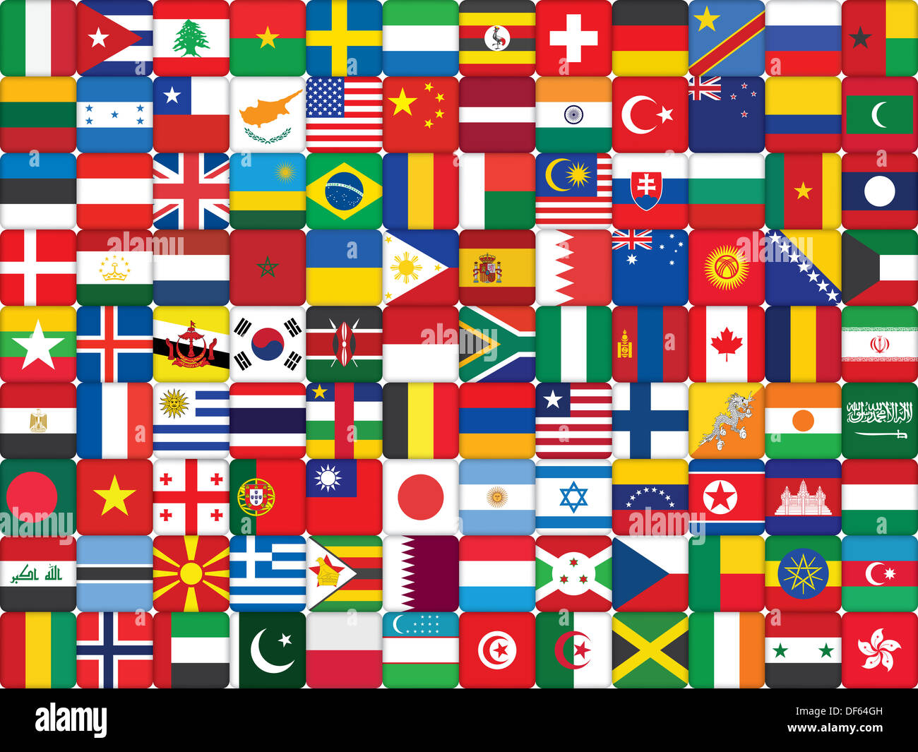 background made of world flag icons Stock Photo