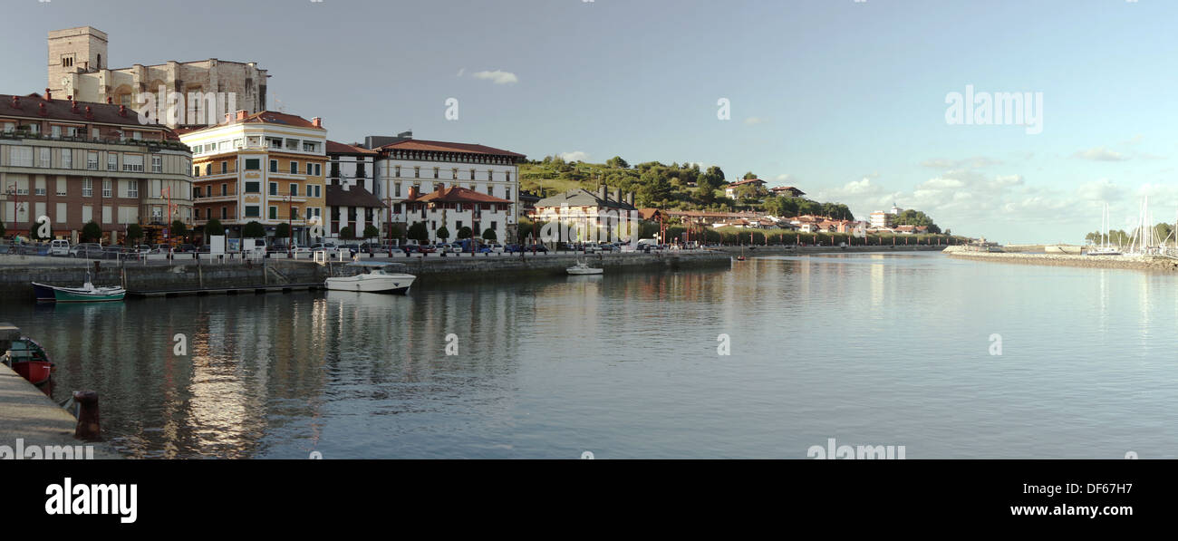 ZUMAIA, SPAIN, SEPTEMBER 11, 2013: Panorama of Zumaia, Basque Community, Spain. Stock Photo
