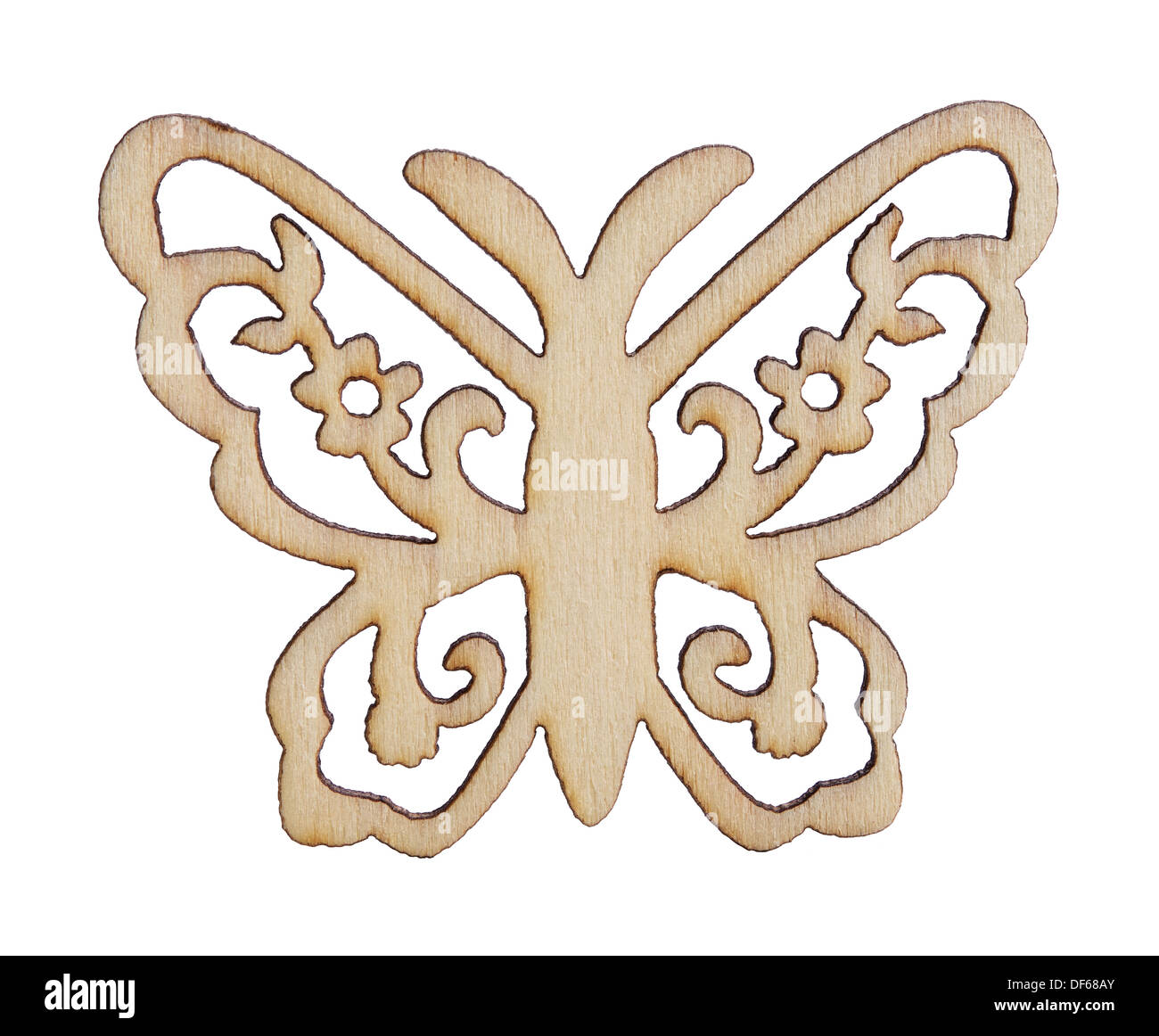 Laser cut wooden butterfly shape Stock Photo Alamy