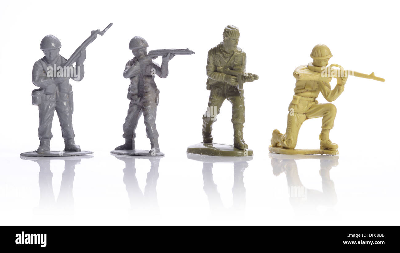 Plastic toy soldiers Stock Photo