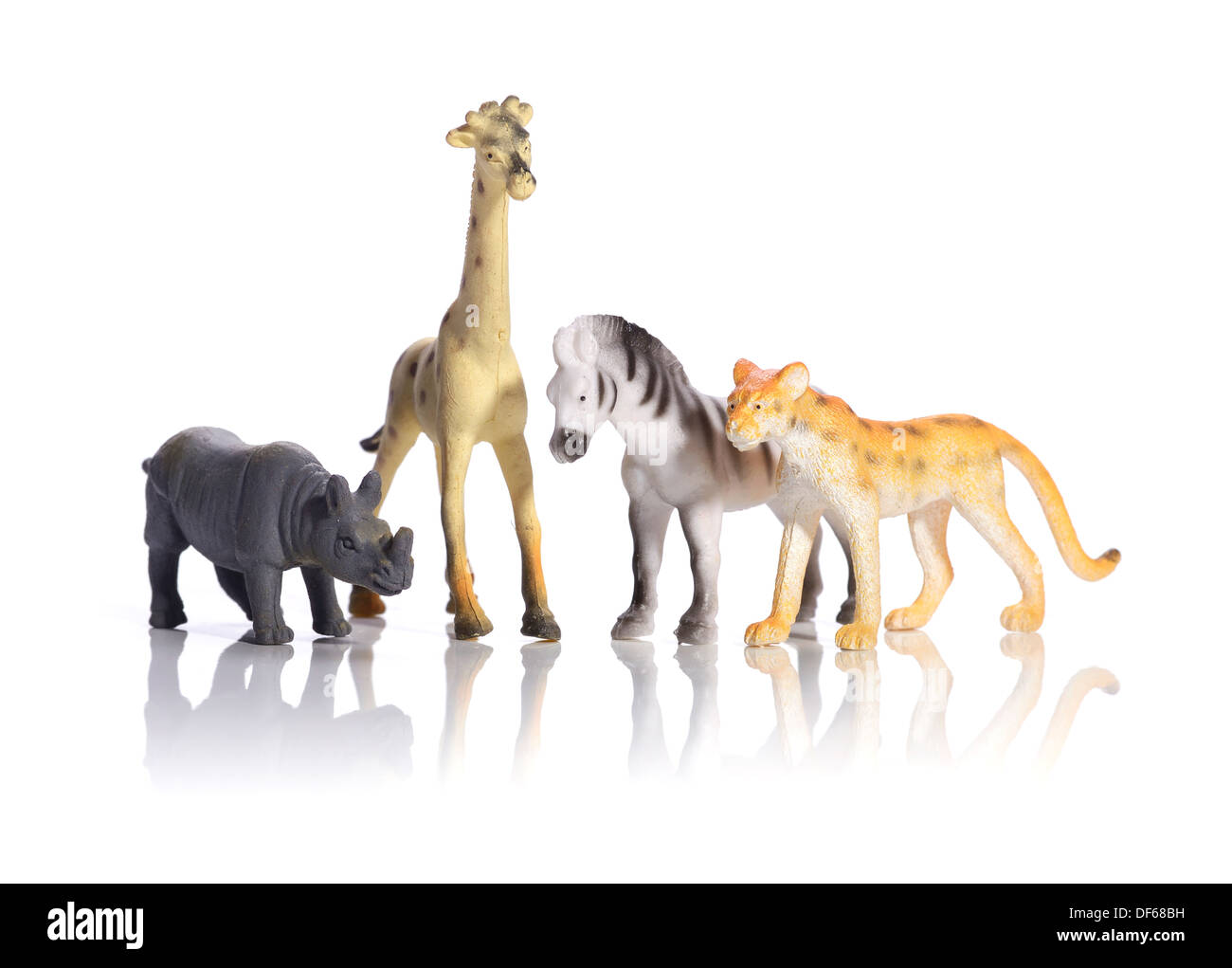 Plastic toy wild animals Stock Photo