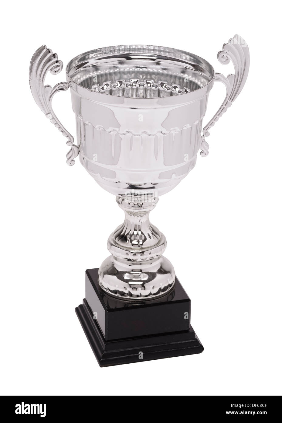 Silver coloured metal trophy cup Stock Photo