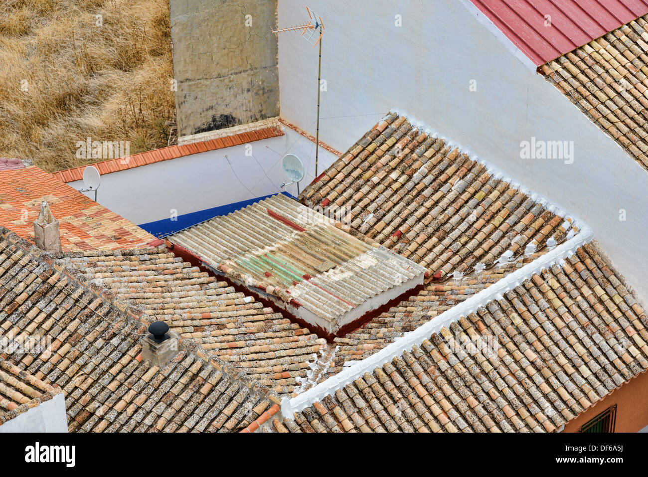 Detail view of roof in Alcazar de San Juan, Ciudad Real. Stock Photo