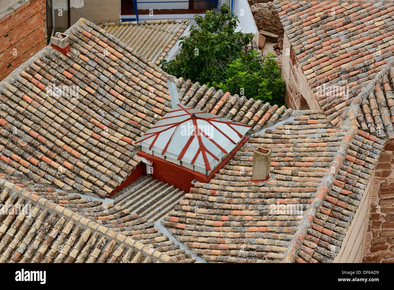 Detail view of roof in Alcazar de San Juan, Ciudad Real. Stock Photo