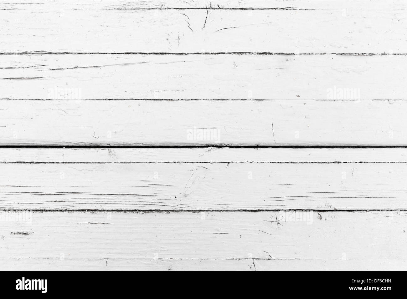 White painted wooden table surface background. Closeup photo texture Stock Photo