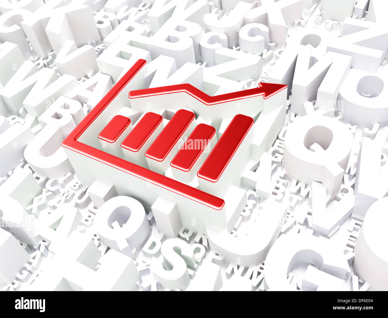 Business concept: Growth Graph on alphabet background Stock Photo - Alamy