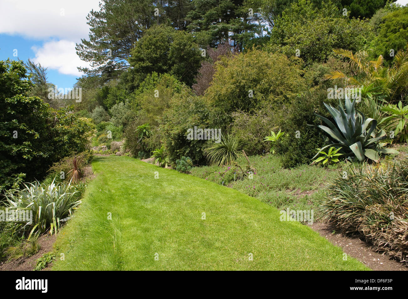 Garden path in Coleton Fishacre Estate, Devon, UK. Stock Photo