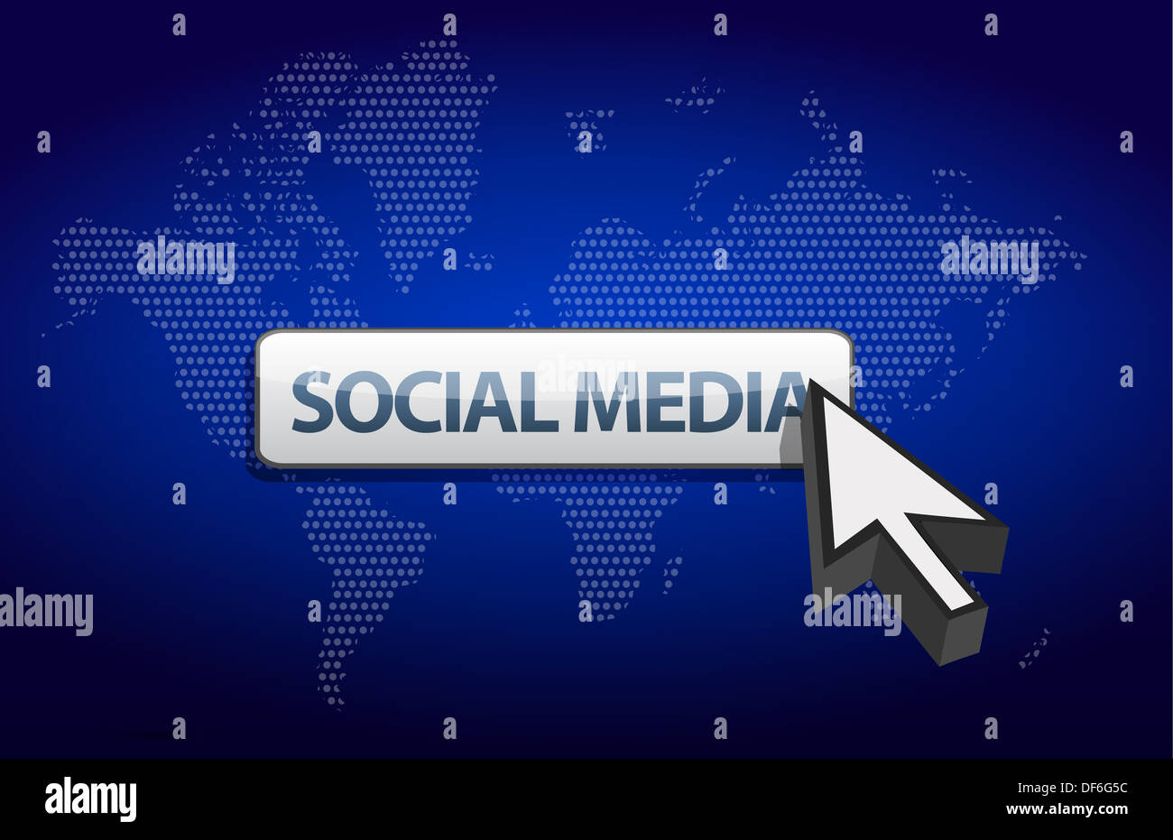 social media blue background with a map of the world Stock Photo - Alamy