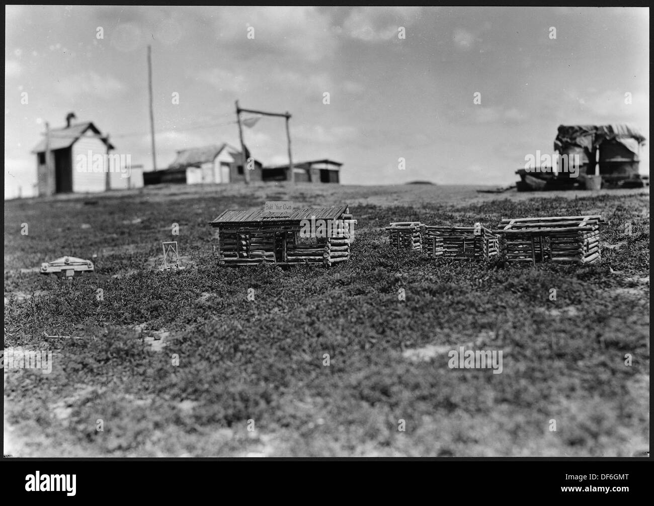 Historic log cabins Black and White Stock Photos & Images - Alamy