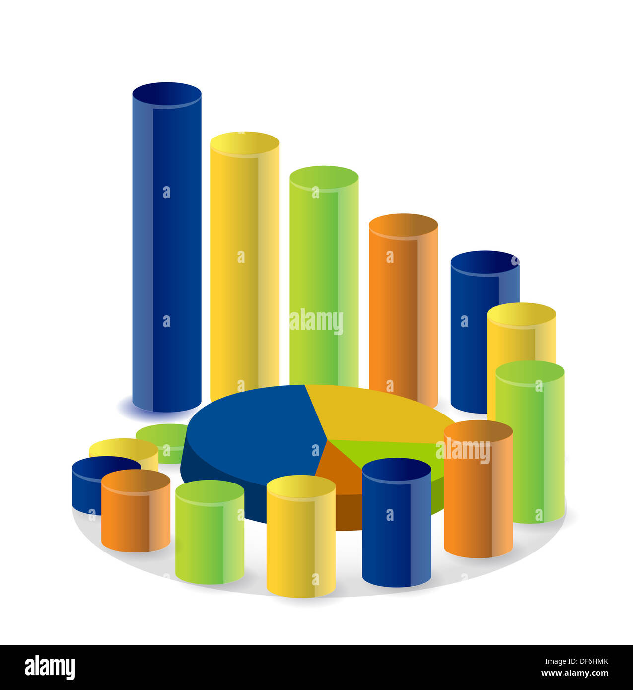 business graph and pie chart illustration Stock Photo - Alamy