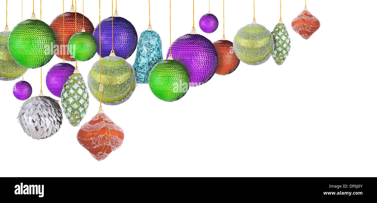 christmas ball set isolated a holiday background concept Stock Photo