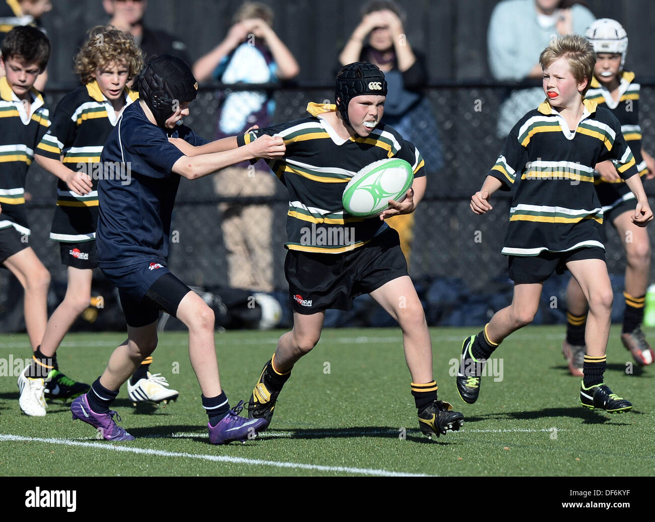 08.06.2013. New Zealamd.  Junior Rugby. Grammar Carlton Juniors v College Rifles. Saturday 8 June 2013. Stock Photo