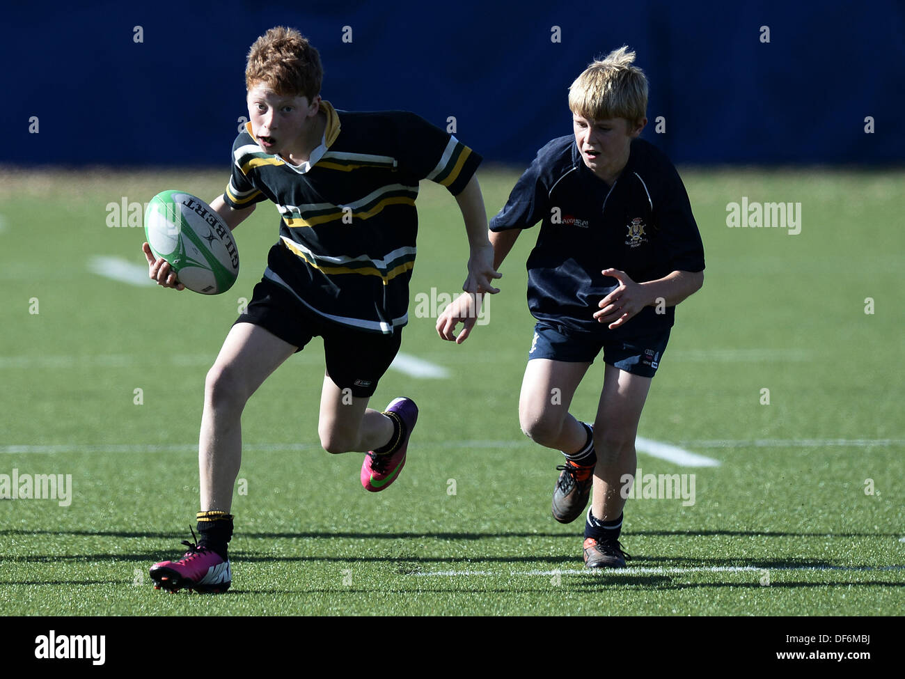 08.06.2013. New Zealamd.  Junior Rugby. Grammar Carlton Juniors v College Rifles. Saturday 8 June 2013. Stock Photo