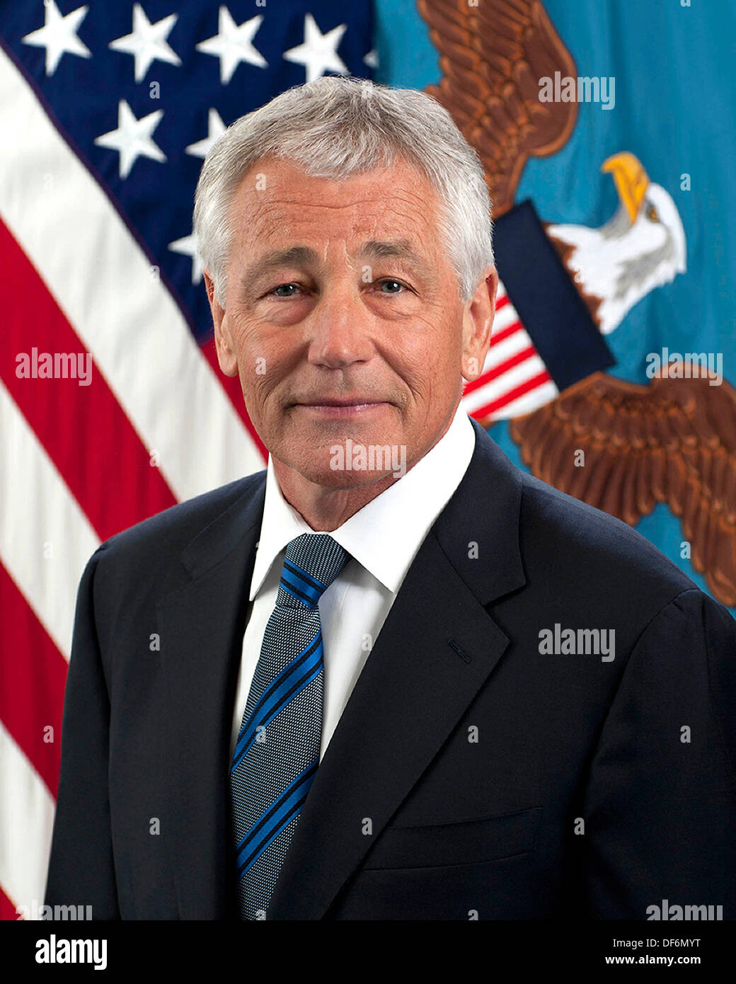 Charles Timothy 'Chuck' Hagel became the 24th United States Secretary of Defense on February 27, 2013. He is the first enlisted combat veteran to lead the Department of Defense. Secretary Hagel was elected to the United States Senate in 1996 and represented Nebraska until 2009. As a member of the Senate, he was a senior member of the U.S. Senate Committee on Foreign Relations; the U.S. Senate Committee on Banking, Housing and Urban Affairs; and the U.S. Senate Committee on Intelligence. Credit: Department of Defense via CNP Stock Photo