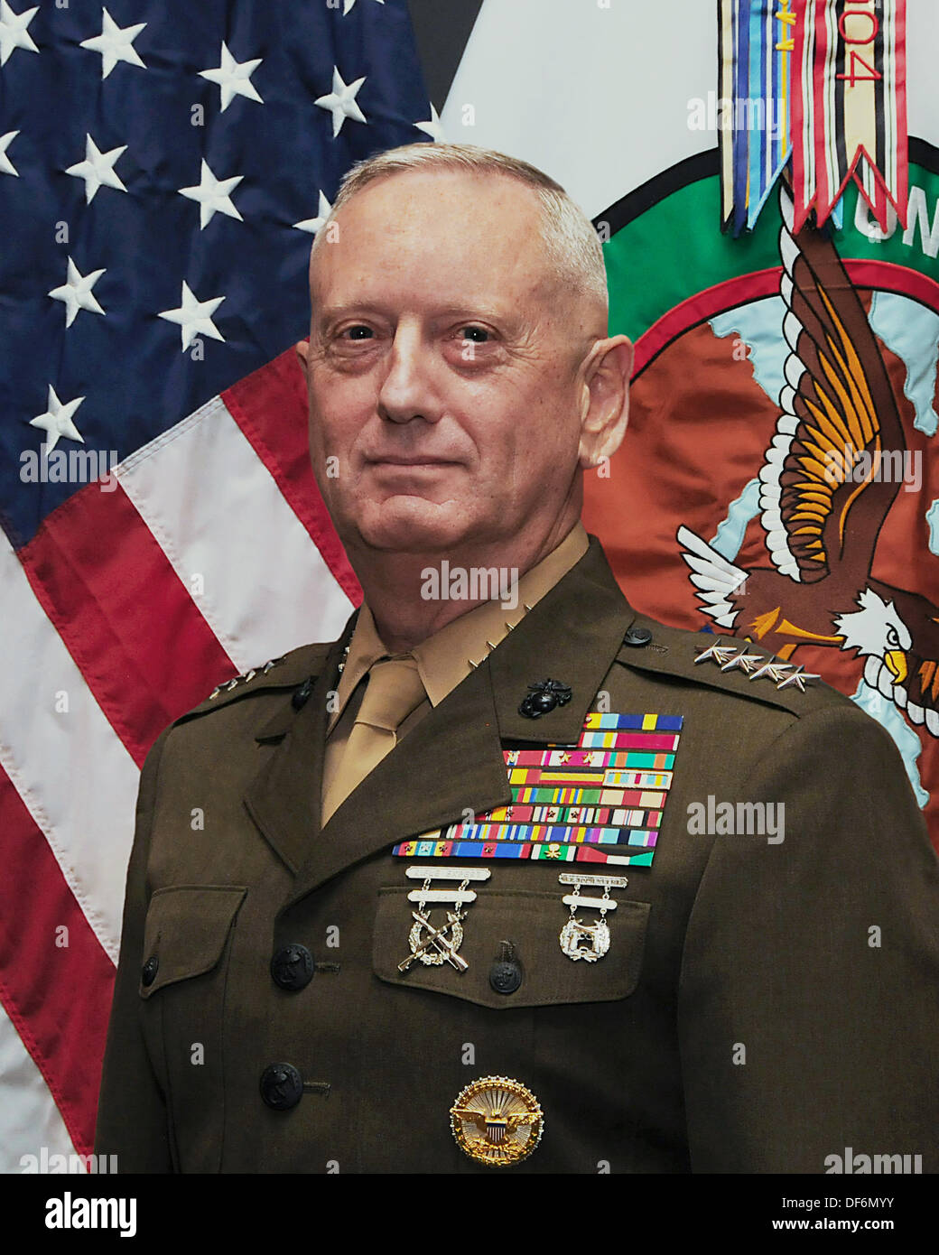 Official portrait United States Marine Corps Four-Star General James N. Mattis, who retired on May 22, 2013 after more than 41 years of service including serving as commander, U.S. Central Command, from August 11, 2010 until March 22, 2013. He replaced General David Petraeus at CENTCOM. Credit: DoD via CNP Stock Photo