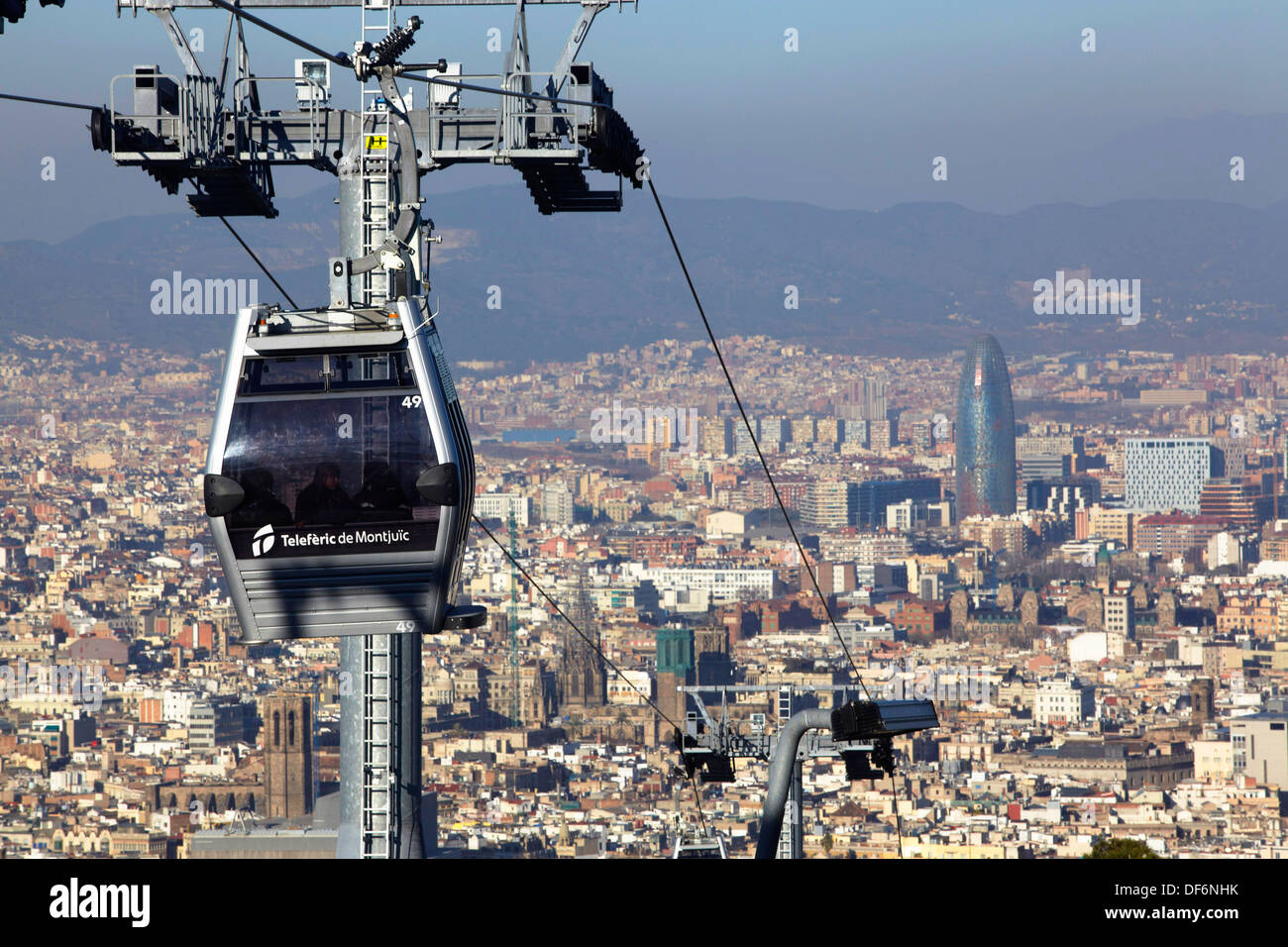 Teleferic de Montjuic gondola lift, Barcelona, Catalonia, Spain Stock Photo  - Alamy