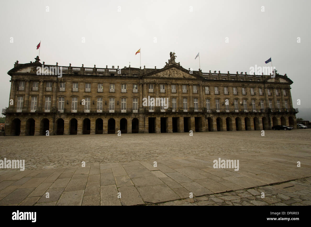 Europe, Spain, Santiago de Compostela, Raxoi palace Stock Photo
