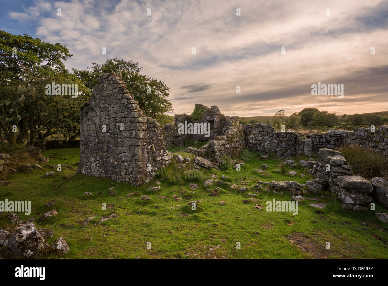 The ruin of John Bishops house,Dartmoor National Park Devon Uk Stock Photo