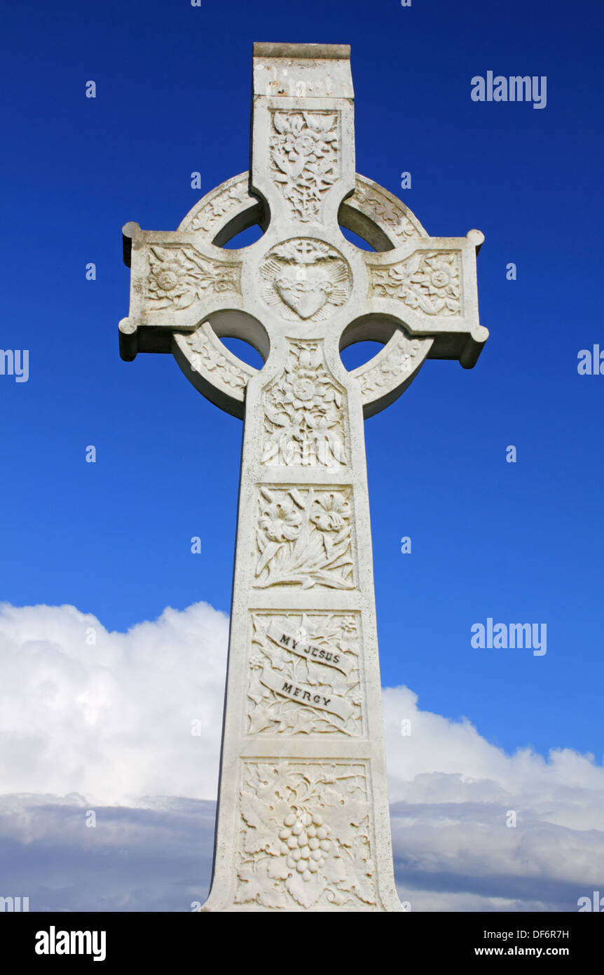 Celtic cross headstone in St James's Church cemetery in Cloone is a ...